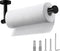 Matte Black Paper Towel Holder,Under Kitchen Cabinet Towel Paper Rack,Wall Mounted Round SUS304 Stainless Steel Dispenser for Bathroom Kitchen Tissue Towel Roll,11 inch