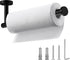 Matte Black Paper Towel Holder,Under Kitchen Cabinet Towel Paper Rack,Wall Mounted Round SUS304 Stainless Steel Dispenser for Bathroom Kitchen Tissue Towel Roll,11 inch