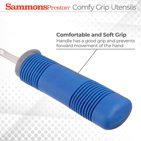 Sammons Preston 41954 Comfy Grip Fork, Stainless Steel Bendable with Rubber Handle, Comfortable and Easy to Hold Silverware with Good Grips for Weak Grasp,Adaptive Fork for Mealtime Eating,Flatware