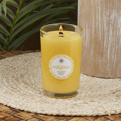 Root Candles Seeking Balance Beeswax Blend Candle, 8-Ounce, Enlighten: Cedar Verbena