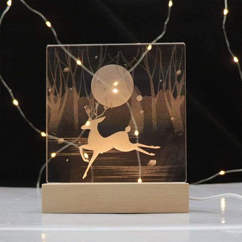 CDIYTOOL 6 inch Rectangle Display Pedestal, Rectangle Led Lights Display Base, Crystal Wooden Lighted Base Stand for Crystal Display Glass Art Pedestal Paperweighs (2 Pack-Warm Light) (2 Base)