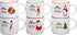 Christmas Coffee Mugs Set of 6 Large-sized 14 Ounce Christmas Theme Perfect For Christmas Gift Baskets Ceramic Coffee Mugs Restaurant Coffee Mugs By Bruntmor