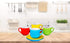 Espresso Cups with Saucers by Bruntmor - 4 ounce - Multi-Color, Chip Resistant, Stackable Set of 4, Perfect for Home and Office
