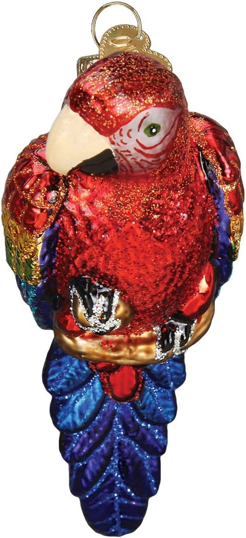 Old World Christmas Ornaments: Bird Watcher Collection Glass Blown Ornaments for Christmas Tree, Parrot