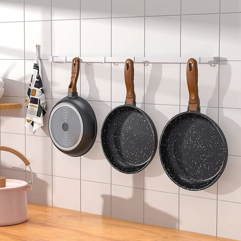 Ferlord Nonstick Frying Pan Skillet 9.5",100% PFOA &BPA free, Heating Quickly and Evenly Less Oil Fumes,Heat-Resistant Soft Bakelite Handle, 24cm Healthy Chef's Pan Suitable for All Stove