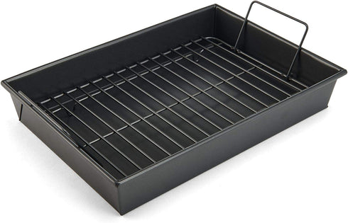Chicago Metallic Pro Non-Stick Roast and Broil Baking Pan with Rack, 13-Inch-by-9-Inch, Gray