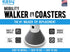 Walker Coasters, Medical Accessories, Storm Gray, 2 Count