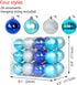 Christmas Balls Ornaments?24 Pcs Shatterproof Christmas Tree Decorations Hanging Ball for Xmas Tree Holiday Wedding Party Decoration 2.36" ( 60mm ) Set (Silver & Blue)