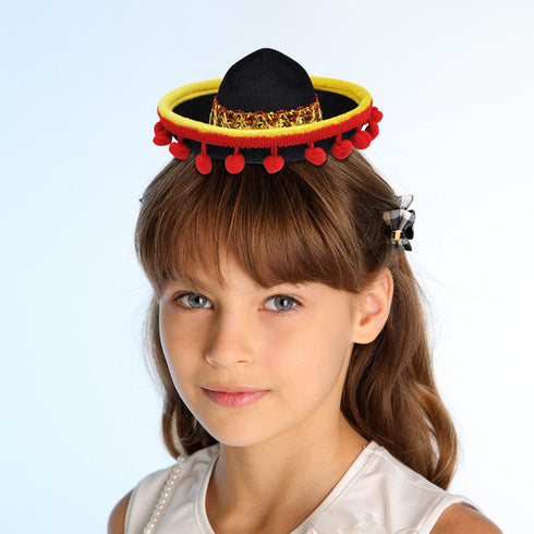 6 PCS Cinco De Mayo Fiesta Fabric and Straw Sombrero Headbands Party Costume for Fun Fiesta Hat Party Supplies, Luau Event Photo Props, Mexican Theme Decorations, Dia De Muertos and Party Favors