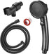 SINGSUO High Pressure Handheld Shower Head with On Off Switch, Detachable Shower Head, 3 Spray Modes Shower Massager Handheld with Hose and Adjustable Angle Bracket (Black)