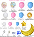126Pcs Gender Reveal Party Supplies Pink and Blue Balloon Garland Arch Kit, Gold Foil Moon&Stars Confetti Pastel White Latex Balloons for Birthday Baby Shower Decorations Wedding Party Supplies