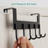 Over Door Hanger Heavy-Duty Hook, Hanging Clothes,Coat,Bag,Robe,Towel,Bathroom,Closet,Back of Door Hanger,Sturdy Anti-Rust Lightweight 5-Hooks Aluminum Black