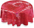 Pfrewn Valentine Day Round Tablecloth, Red Heart Mothers Day Flowers Table Cloth Cover Mat, Lace Washable Polyester 60" Dining Decorative for Holiday Home Party Wedding Picnic