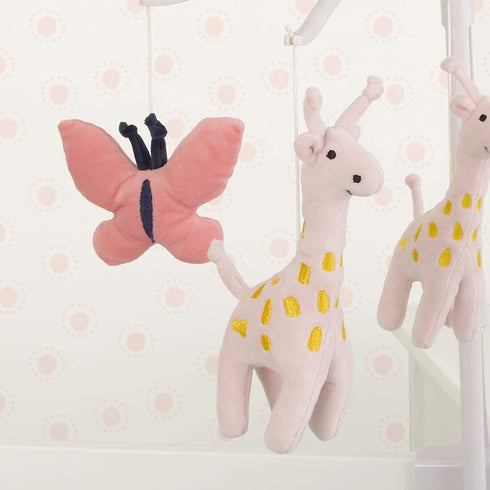 Carter's Pretty Pink Giraffes Coral Butterflies Musical Mobile, Coral, Pink