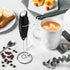 Purkitc Milk Frother Coffee Frother With Detachable Electric Whisk And Extra Eggbeater Head Handheld Drink Mixer For Coffee Matcha Hot Chocolate High Powered Low Noise With Stand Included