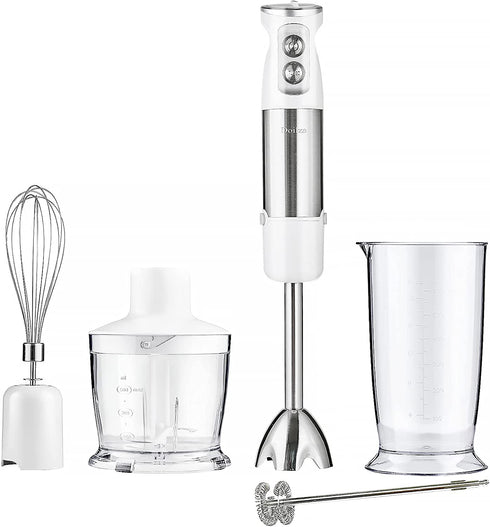 Doilza 5 in 1 Immersion Hand Blender Handheld For Kitchen BPA-Free, White