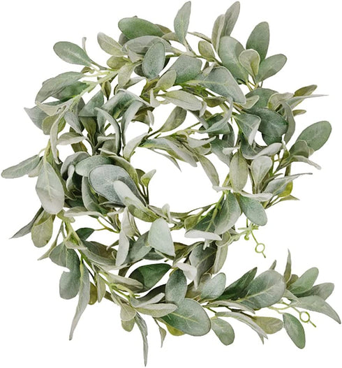 MULTI CANDY Artificial Flocked Lambs Ear Garland,Soft Faux Vine Greenery, Farmhouse Mantle Decor,DIY Home Decoration Vine
