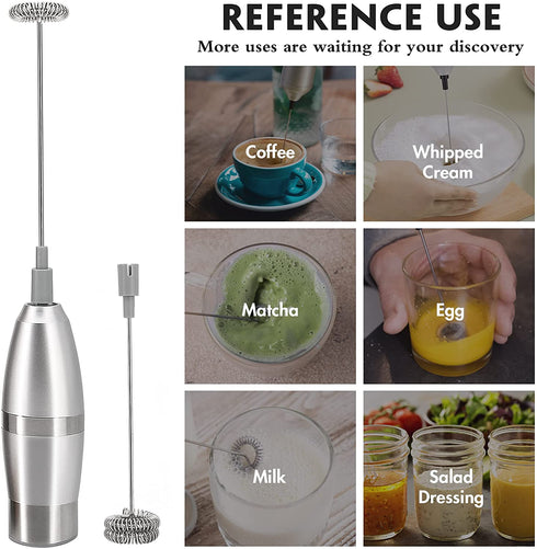Milk Frother Handheld, Original Foam Maker for Lattes, Automatic Whisk Drink Mixer for Coffee, Mini Electric Foamer Cappuccino, Macchiato, Hot Chocolate, Tea, Frappe, Matcha, Protein Powder Beverage