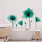 M ACHOOSE Wall Decals Emerald Green Flowers Wall Stickers Home Decor Peel and ptick Bathroom Decor Wall Art Wall Decor Living Room Bedroom Decor