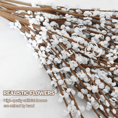 Rocinha 10 Pcs Jasmine Artificial Flowers 29.5'' Long Faux Jasmine Plant Fake Flowers White for Wedding Home DIY Floral Art Party Restaurant Hotel Office Decoration