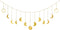 Mkono Moon Phase Wall Hanging Boho Garland Decor Home Decoration Moon Hang Art Ornaments for Bedroom Headboard Living Room Dorm Nursery Apartment Office Birthday Gift, Gold, 55"