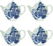 Grace Teaware Tea Bag Caddy Holder, Set of 4 (Blue Willow)