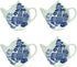 Grace Teaware Tea Bag Caddy Holder, Set of 4 (Blue Willow)