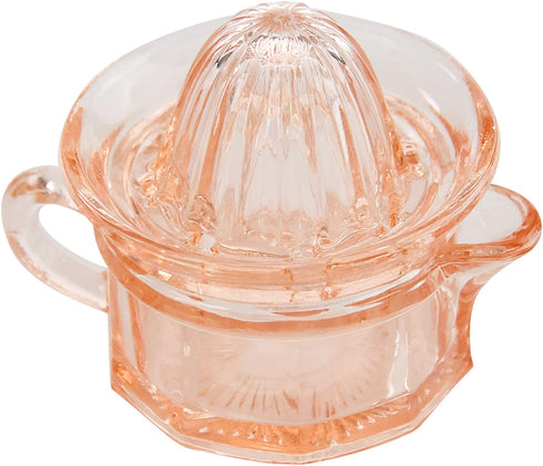 HOME-X Nostalgia Style Glass Citrus Juicer, Manual Juice Press, Retro Nostalgic Lemon, Orange Juicer-2 Pcs-Pink