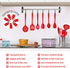 TeamFar Kitchen Utensils Set of 11, Red Silicone Cooking Utensils Spatula Set Heat Resistant For Nonstick Cookware, Perfect for Cooking Baking Mixing, Healthy & Non Scratch, Dishwasher Safe