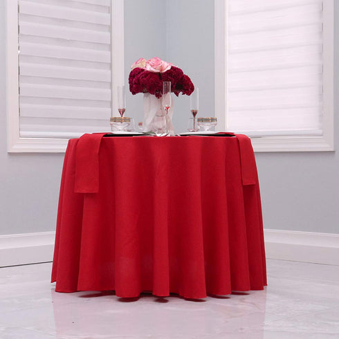 Kadut Red Tablecloth - 120" Inch Round Tablecloths for Circular Table Cover in Red Washable Polyester - Great for Buffet Table, Parties, Holiday Dinner & More