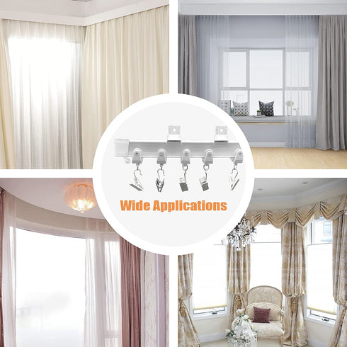 Ceiling Curtain Track, Flexible Bendable Ceiling Curtain Track Curved Curtain Track 12Ft Ceiling Track for Curtains Room Divider Curtain Rail Track Ceiling Wall Mount for RV Curtain Bay window