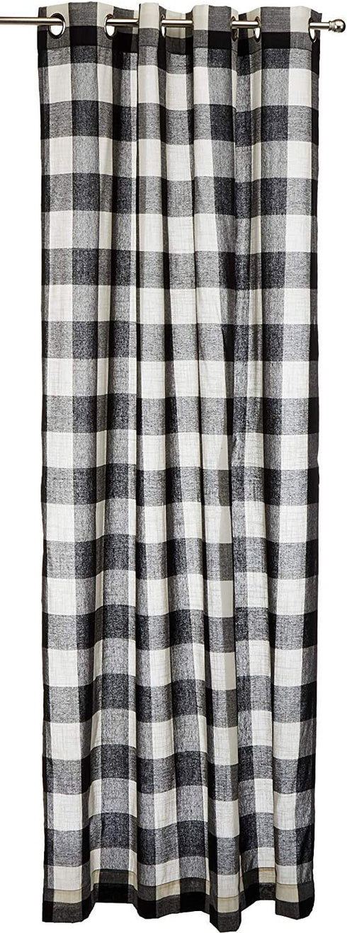 Lorraine Home Fashions 09570-63-00146 BLACK Courtyard Grommet Window Curtain Panel, Black, 53" X 63"