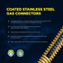 Highcraft GUHD-ZD34-18Q Gas Line Hose 1'' O.D. x 18'' Length with 3/4 in. FIP x MIP Fitting, Yellow Coated Stainless Steel Flexible Connector, 18 Inches