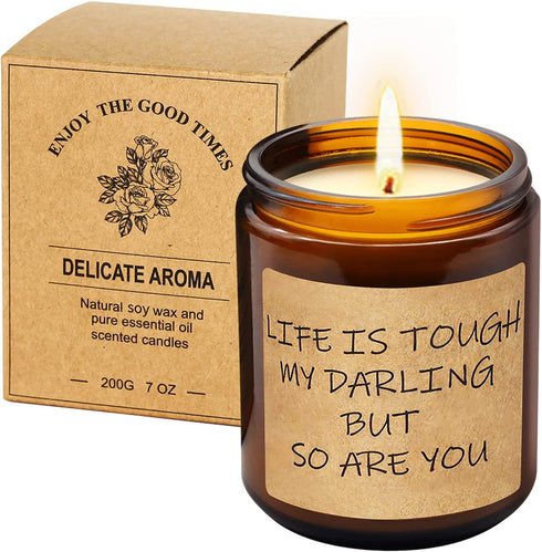 Aromaflare Lavender Scented Candles Aromatherapy Candle for Home - Funny Relaxing Friendship Gifts for Women Best Friends Coworker - Encourage Anniversary Valentines Christmas Birthday Gift for Her
