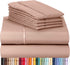 LuxClub 4 PC Sheet Set Bamboo Sheets Deep Pockets 16" Eco Friendly Wrinkle Free Sheets Machine Washable Hotel Bedding Silky Soft - Pearl Pink Twin XL