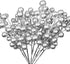 24 pcs Christmas Berries Stems Artificial Berry Stems for Christmas Tree Ornaments Crafts Holiday and Home Decor (Silver)