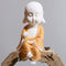 White Ceramic Little Cute Buddha Statue Buddha Figurines Home Decor Creative Crafts Ornaments Gift Delicate Ceramic Arts and Crafts (Orange)