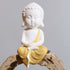 White Ceramic Little Cute Buddha Statue Buddha Figurines Home Decor Creative Crafts Ornaments Gift Delicate Ceramic Arts and Crafts (Orange)