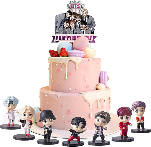 7 PCS B^TS Collection Figure Toy Set for Cake Topper B^TS Party Supplier Premium Cake Toppers and Party Decoration for B^TS party supplier