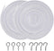 OOTSR [2 Pack White Curtain Wire, Plastic Coated Window Curtain Wire, Picture Hanging Wire with 8 Pairs of Screw Eyes and Hooks