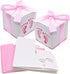 50pcs Baby Shower Party Favor Boxes, Footprint Design Candy Treat Gift Boxes for Kids Birthday Baby Shower Guests Wedding Party Supplies with Ribbon,Pink