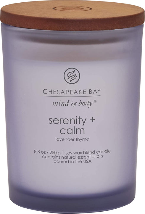 Chesapeake Bay Candle Scented Candle, Serenity + Calm (Lavender Thyme), Medium Jar