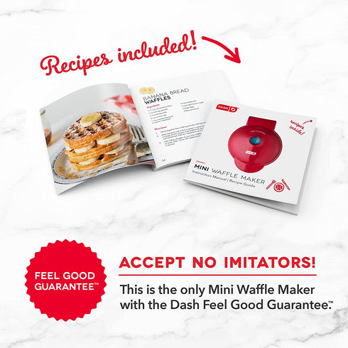 DASH Mini Waffle Maker (2 Pack) for Individual Waffles Hash Browns, Keto Chaffles with Easy to Clean, Non-Stick Surfaces, 4 Inch, Black