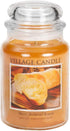 Village Candle Warm Buttered Bread Large Glass Apothecary Jar Scented Candle, 21.25 oz, Brown