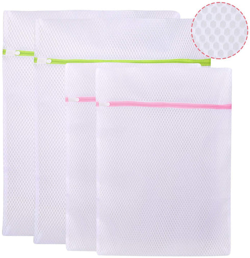 SPLF 4 Pack Extra Large Heavy Duty Mesh Laundry Bags, Durable Delicates Net Wash Bag for Bra Lingerie, Underwear, Socks, Sweaters and Garment, Travel Organization Washing Bag