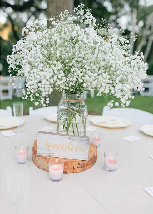 Artificial Baby Breath Gypsophila Flowers Bouquets 15 pcs Real Touch Flowers for Wedding Party DIY Wreath Floral Arrangement Home Decoration (White)