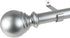 Decopolitan Ball Single Telescoping Drapery Rod Set, Long, Silver, 72 to 144-Inch