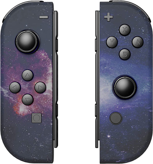eXtremeRate Soft Touch Grip Nebula Galaxy Joycon Handheld Controller Housing with Full Set Buttons, DIY Replacement Shell Case for Nintendo Switch & Switch OLED Joy-Con – Console Shell NOT Included