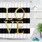 LB Black and White Shower Curtain Classic Gold Love Words Design Striped Shower Curtains Modern Bathroom Decor, Waterproof Polyester Fabric Curtain 72x72 Inch with 12 Hooks