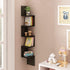 Furinno Rossi Wall Mount Floating Corner Shelf, 5-Tier Square , Espresso